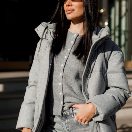 Пуховик з натуральної вовни. Доступні розміри: s