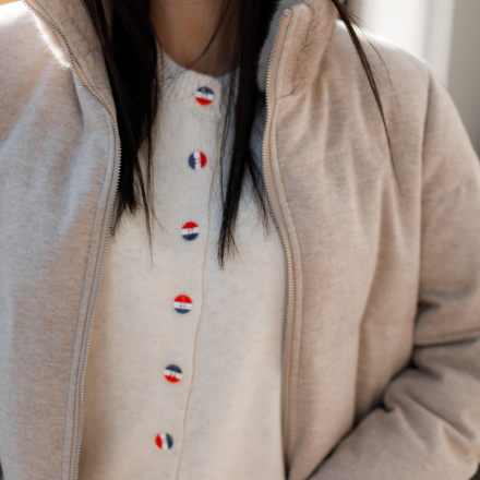 Пуховик преміум якості. Колір: Кремовий