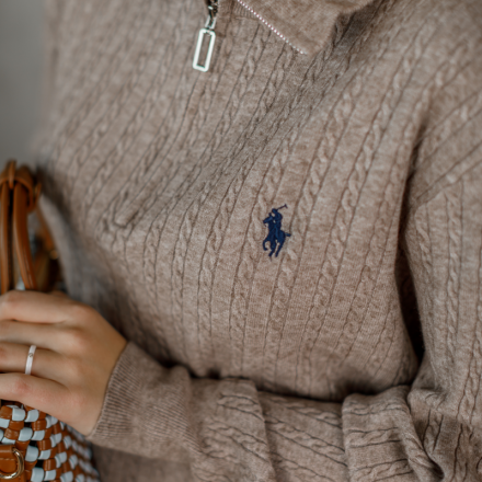 В’язаний костюм в стилі Polo | Колір капучіно з натуральної вовни