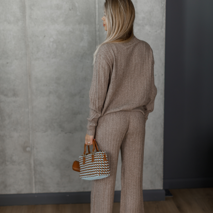 В’язаний костюм двійка. Колір: Бежевий