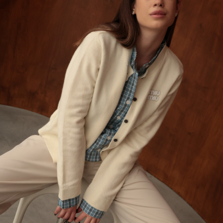 Кардиган з імітацією сорочки в стилі Miu Miu