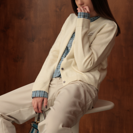 Кардиган в стилі miu miu. Колір: Кремовий