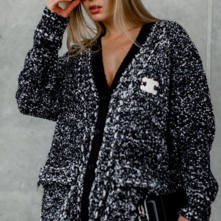 Кардиган в стилі Chanel у чорному кольорі