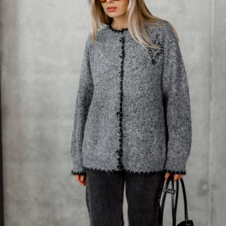 Стильний в’язаний светр у стилі Chrome Hearts з готичними деталями, одяг від Jador