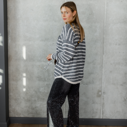 Светр в смужку oversize. Доступні розміри: tu