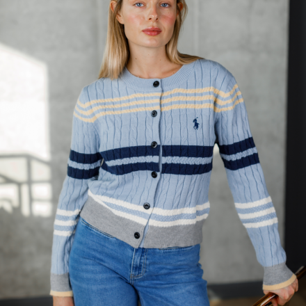 Кардиган жіночий у стилі Polo. Колір: Блакитний