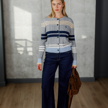 Сірий трикотажний кардиган, одяг від Jador