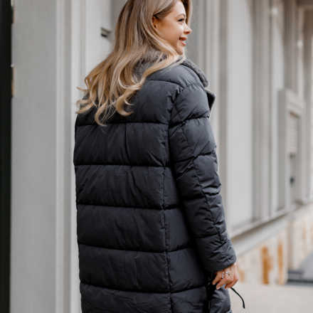 Жіночий зимовий пуховик. Колір: Сірий