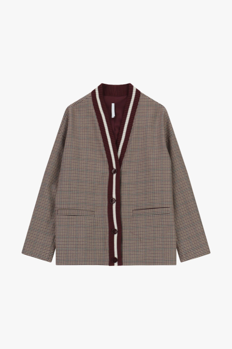 Стильний блейзер в клітинку фото