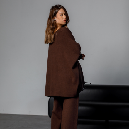 Костюм з органзою. Колір: Коричневий