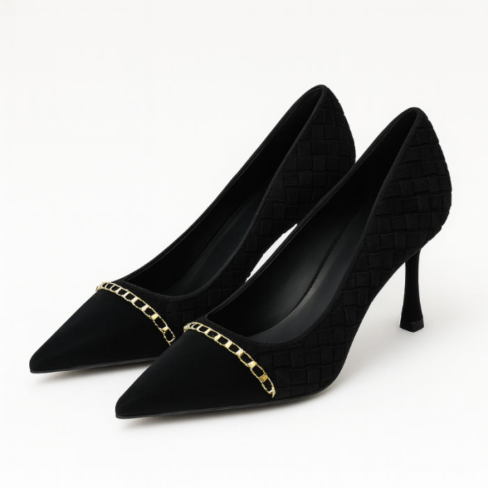 преміальні чорні туфлі човники фото