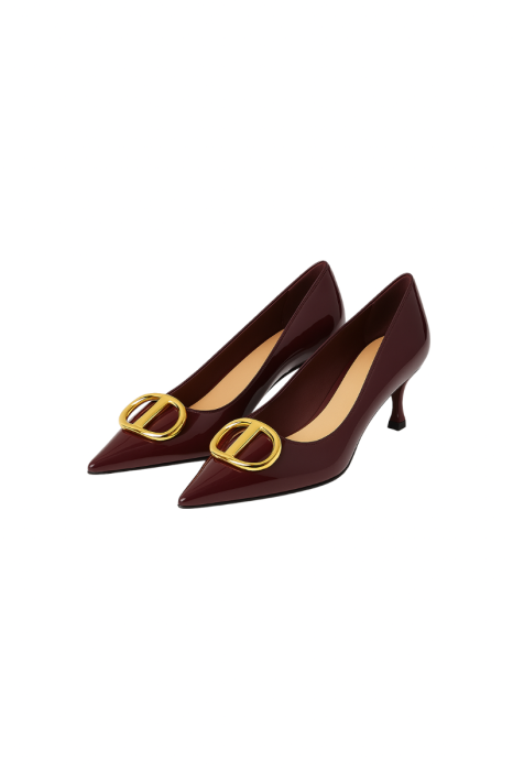 Бордові вишукані лаковані човники фото