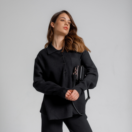 Трикотажний костюм-двійка чорного кольору від французького бренду