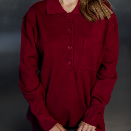 Трикотажний костюм-двійка бордового кольору від французького бренду