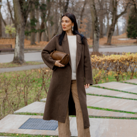 Вовняне палто максі. Доступні розміри: sm