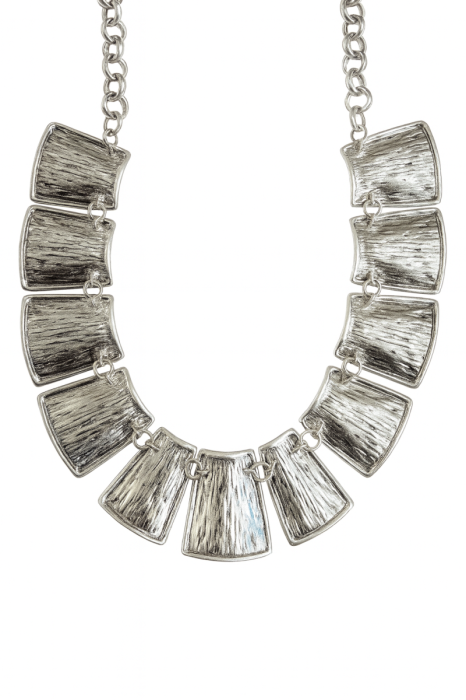 Скульптурне сріблясте кольє Silver фото