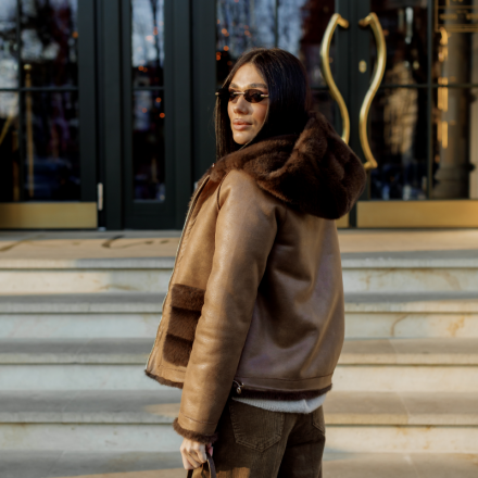 Шуба-дублянка з екохутра, одяг від Jador