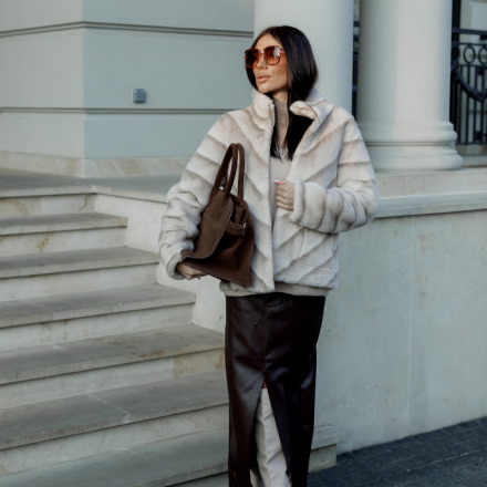 Двостороння шуба-дублянка. Колір: Білий