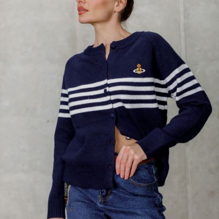 Жіночий светр у стилі Vivienne Westwood темно-синього кольору
