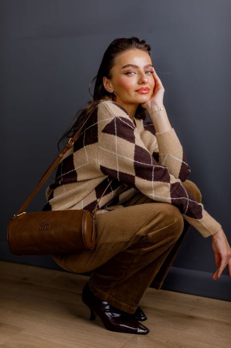 Кардиган в ромб