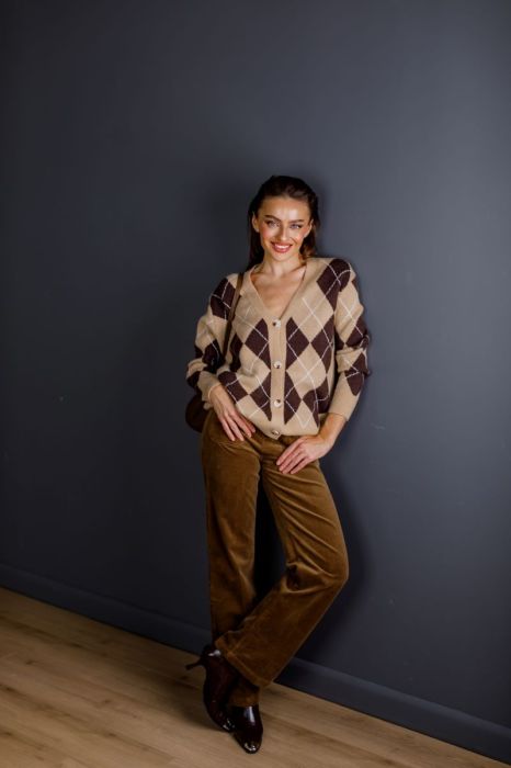 Штани вельвет карамельні фото