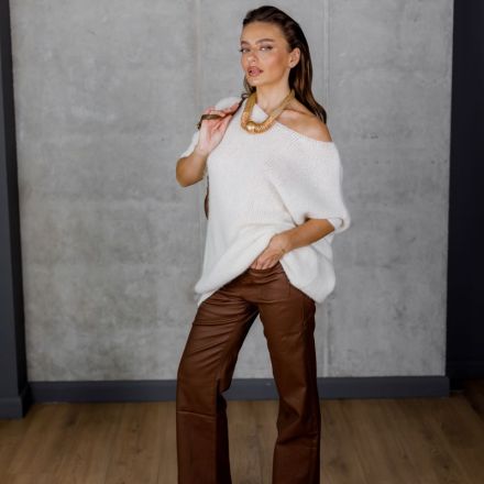 Штани з екошкіри. Колір: Карамельний