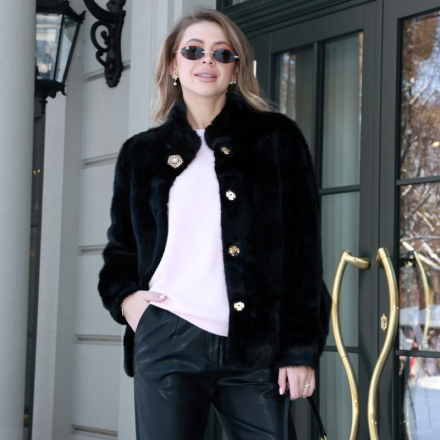 Шуба з м’якого екохутра. Колір: Чорний