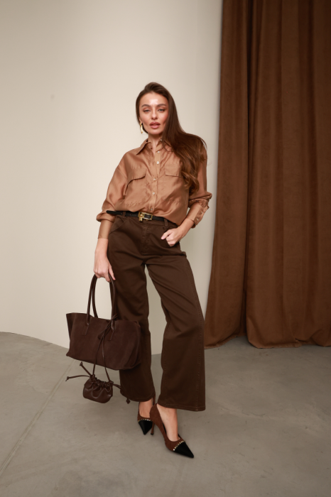 Сатинова блуза-сорочка