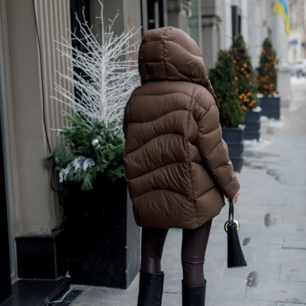 Подовжена пухова куртка з натуральним пухом, одяг від Jador