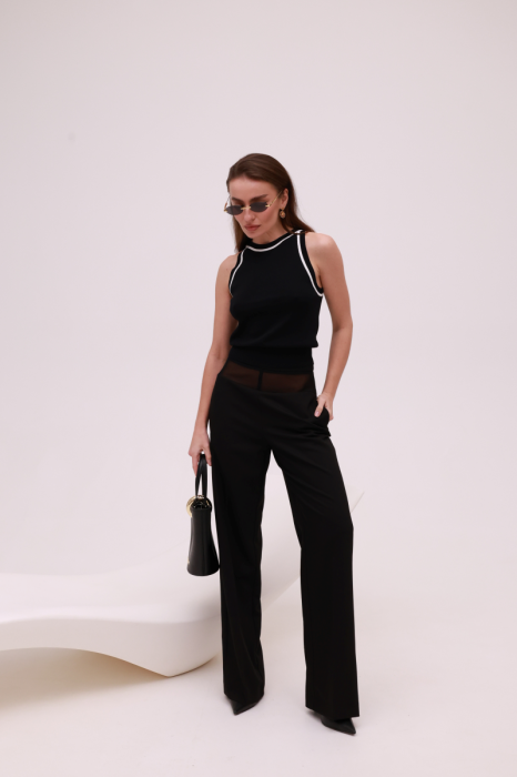 Чорний трикотажний топ IMPERIAL