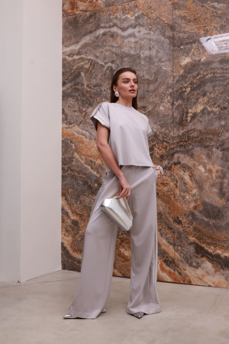 Світлі брюки IMPERIAL з сатиновими вставками