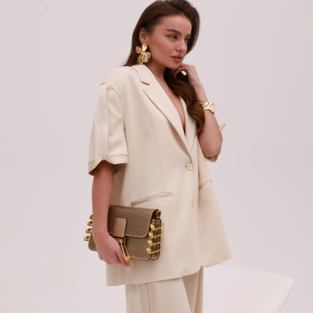 Штани  IMPERIAL зі сатиновою вставкою. Колір: Кремовий