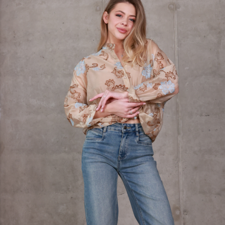 Джинси wide leg з високою посадкою. Колір: Синій