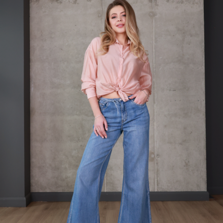 Джинси wide leg з високою посадкою, від Jador