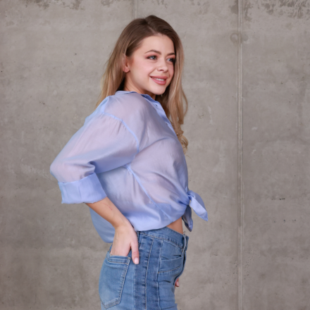 Джинси wide leg з високою посадкою. Колір: Синій