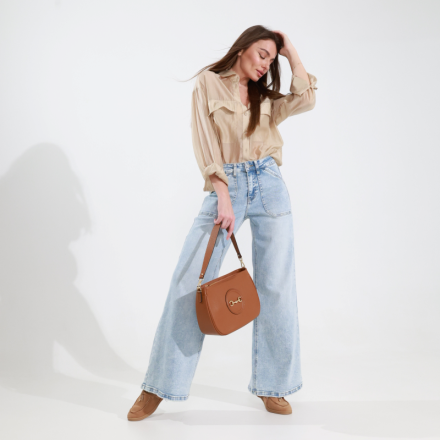 Джинси wide leg з високою посадкою. Колір: Блакитний