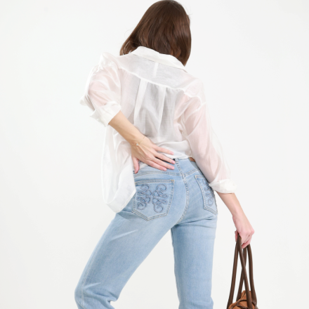 Джинси slim fit з високою посадкою. Доступні розміри: xs