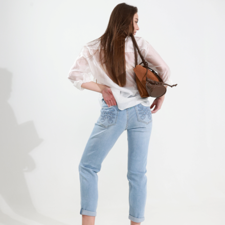 Джинси slim fit з високою посадкою, від Jador