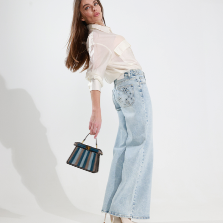 Джинси wide leg з декоративними кишенями. Доступні розміри: xs