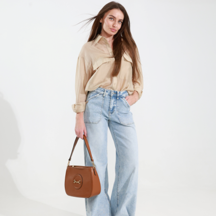 Джинси світлі wide з квітами