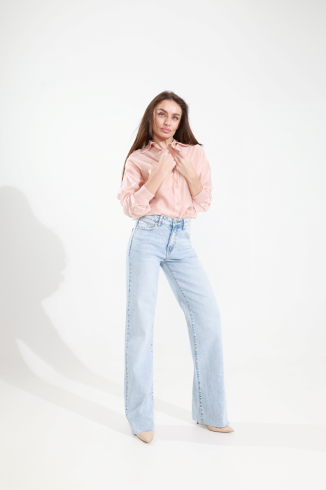 Джинси wсвітло-блакитні з високою посадкою