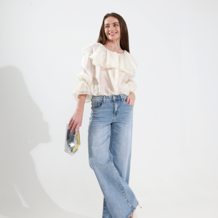 Джинси wide leg світло-блакитні. Колір: Блакитний